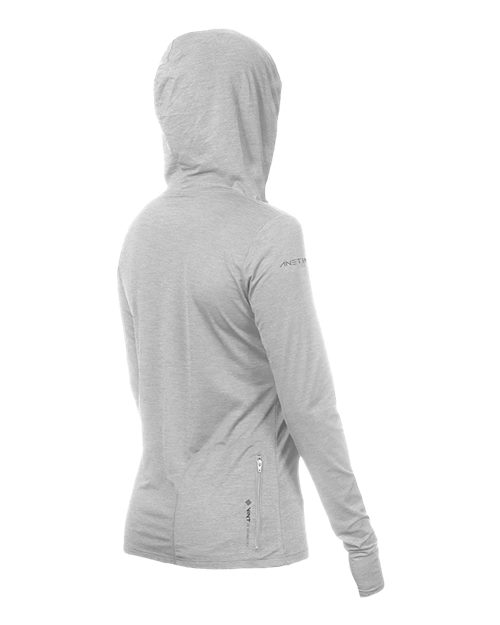 Women's Breeze Tech Hooded Long Sleeve T-Shirt - Alloy Heathered