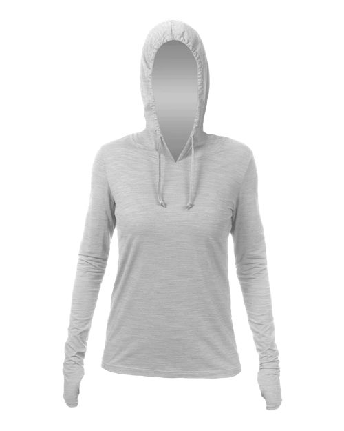 Women's Breeze Tech Hooded Long Sleeve T-Shirt - Alloy Heathered
