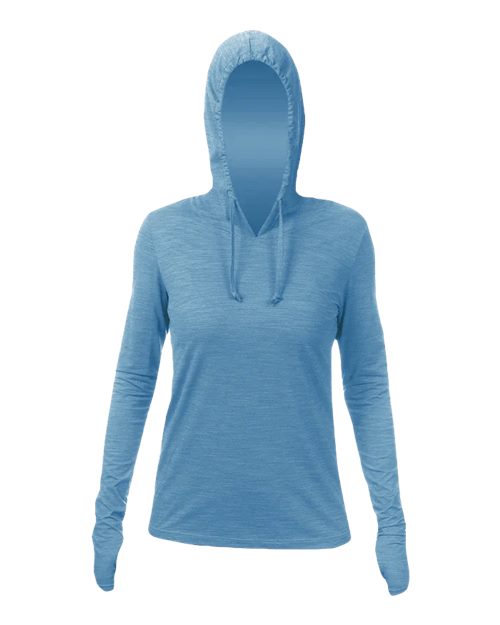 Women's Breeze Tech Hooded Long Sleeve T-Shirt - Bahama Heathered