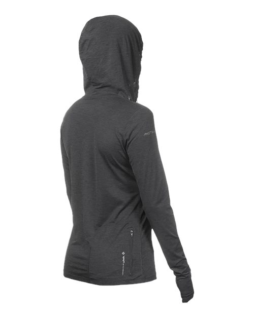 Women's Breeze Tech Hooded Long Sleeve T-Shirt - Charcoal Heathered