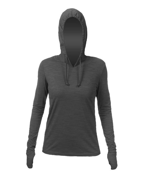 Women's Breeze Tech Hooded Long Sleeve T-Shirt - Charcoal Heathered