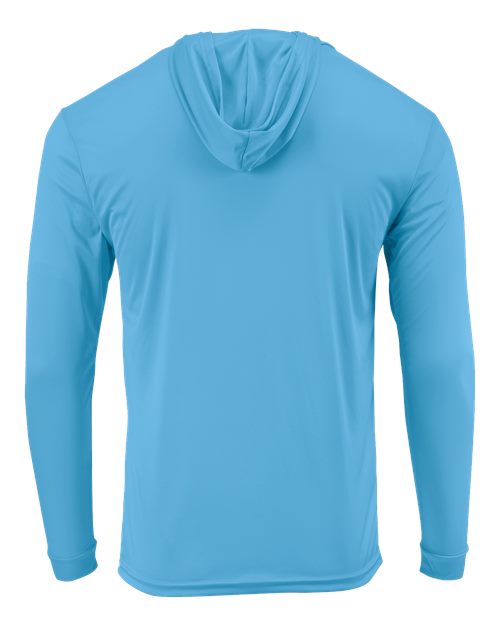 Unisex Bahama Performance Hooded Long Sleeve T-Shirt - Bimini Blue