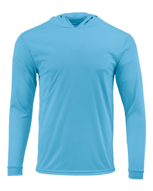 Unisex Bahama Performance Hooded Long Sleeve T-Shirt - Bimini Blue