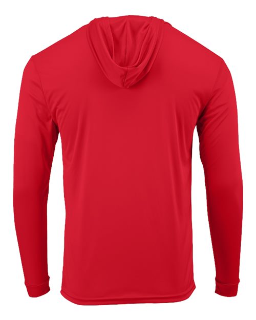 Unisex Bahama Performance Hooded Long Sleeve T-Shirt - Red