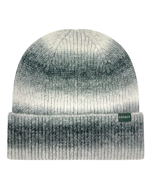 Tie-Dyed Ribbed Beanie - Grey Marble