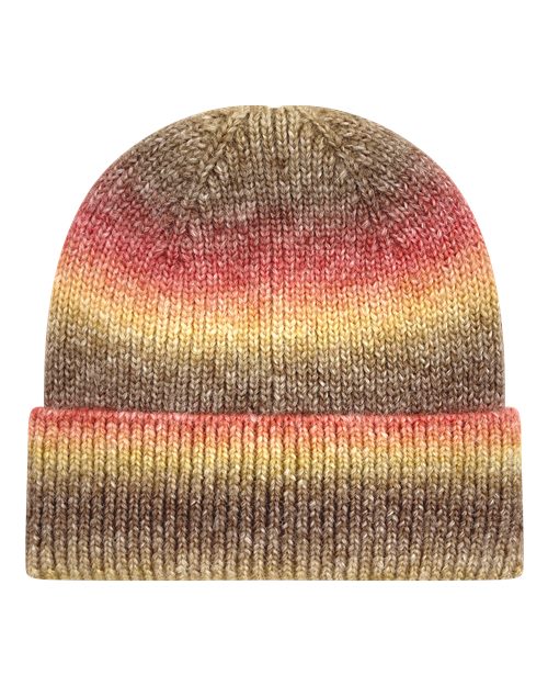 Tie-Dyed Ribbed Beanie - Sunset