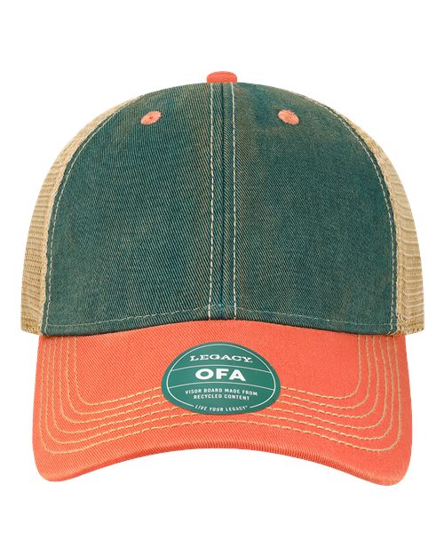 Old Favorite Trucker Cap - Marine Blue/ Coral