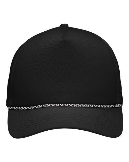 Five-Panel Rope Heritage Fit Cap - Black