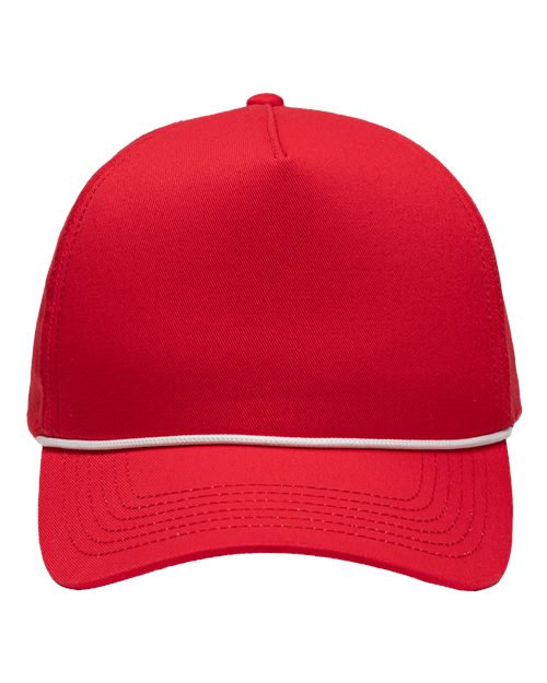 Five-Panel Rope Heritage Fit Cap - Red