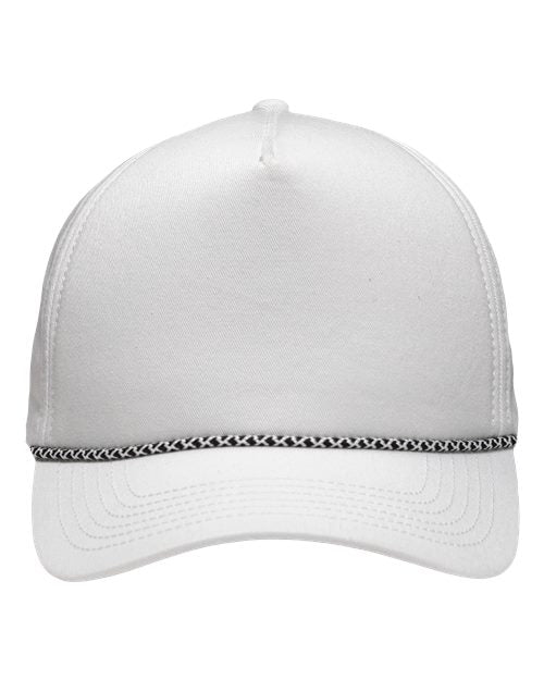 Five-Panel Rope Heritage Fit Cap - White