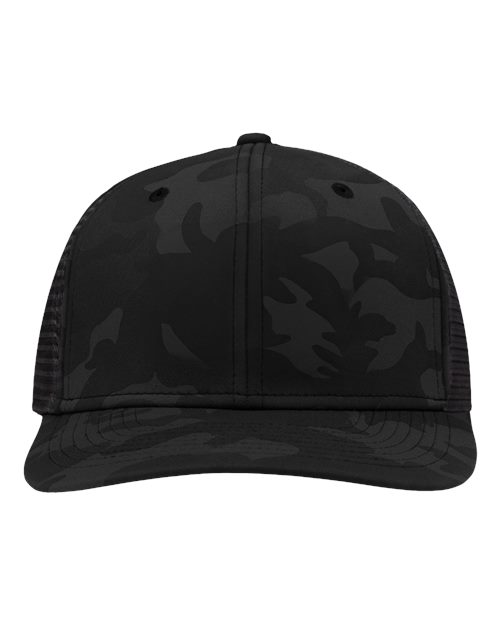Traditional Lo-Pro Mesh Back Trucker Fit Cap - Black Camo/ Black