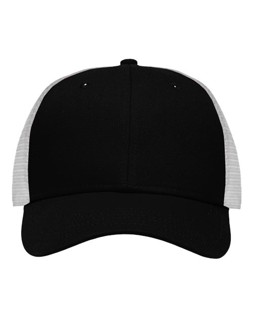 Traditional Lo-Pro Mesh Back Trucker Fit Cap - Chino Black/ White