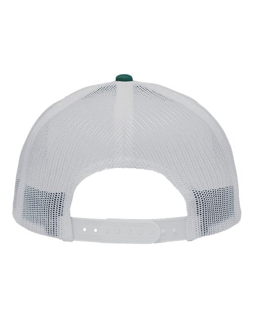 Traditional Lo-Pro Mesh Back Trucker Fit Cap - Chino Forest Green/ White