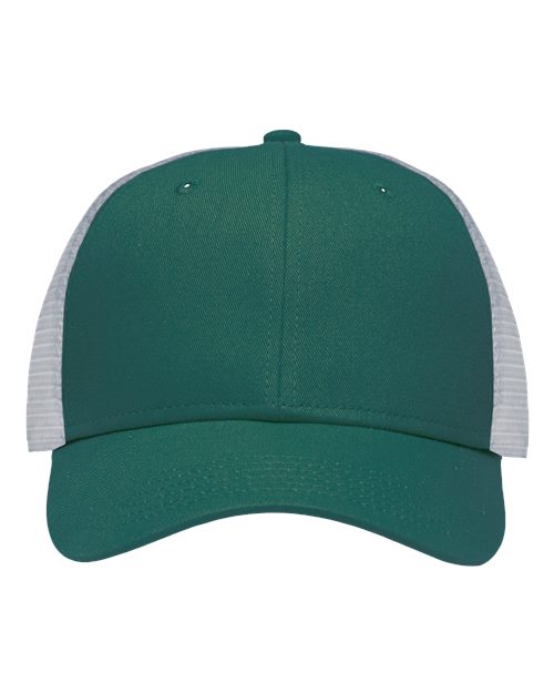 Traditional Lo-Pro Mesh Back Trucker Fit Cap - Chino Forest Green/ White