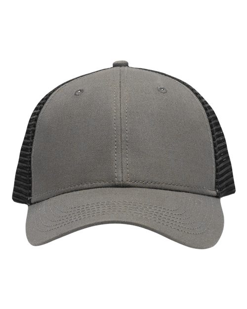 Traditional Lo-Pro Mesh Back Trucker Fit Cap - Chino Grey/ Black