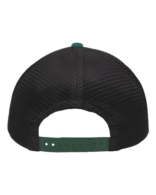 Traditional Lo-Pro Mesh Back Trucker Fit Cap - Heather Grey/ Charcoal/ Forest Green