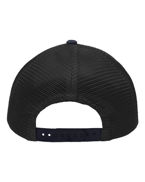 Traditional Lo-Pro Mesh Back Trucker Fit Cap - Heather Grey/ Charcoal/ Navy