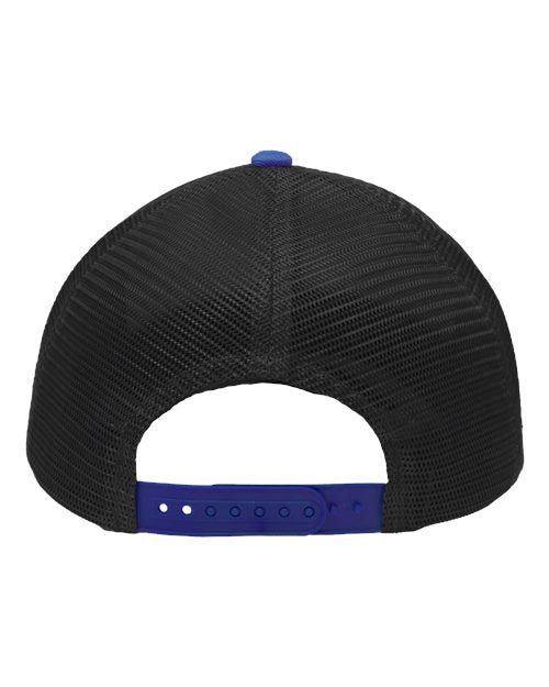Traditional Lo-Pro Mesh Back Trucker Fit Cap - Heather Grey/ Charcoal/ Royal