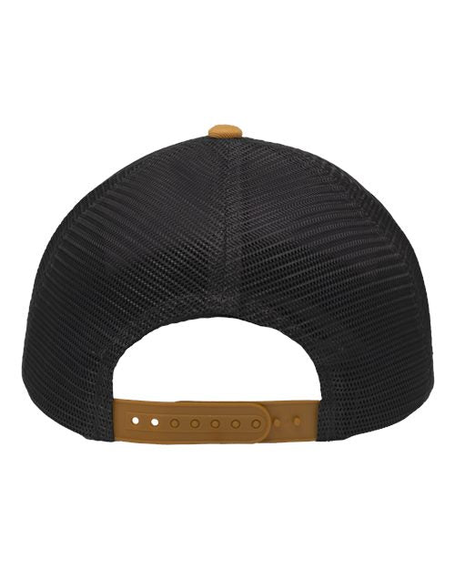 Traditional Lo-Pro Mesh Back Trucker Fit Cap - Heather Grey/ Charcoal/ Vegas Gold