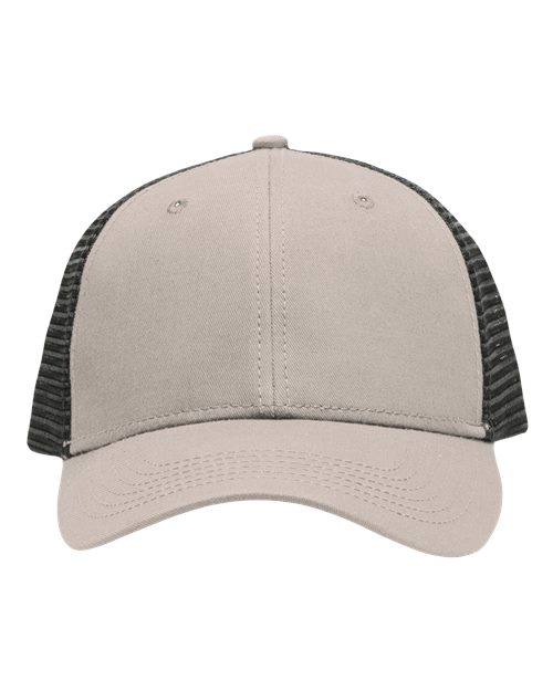 Traditional Lo-Pro Mesh Back Trucker Fit Cap - Chino Khaki/ Black