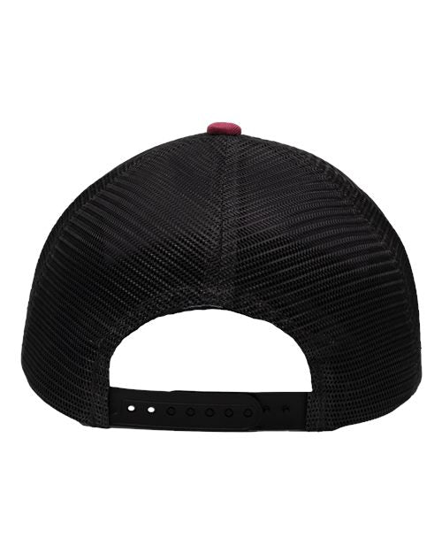 Traditional Lo-Pro Mesh Back Trucker Fit Cap - Chino Maroon/ Black