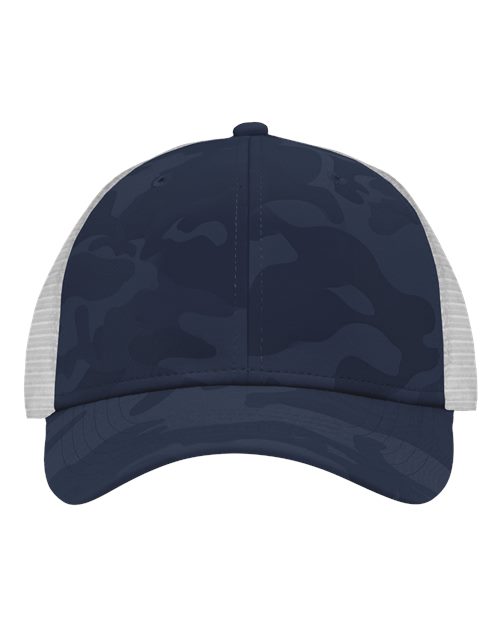 Traditional Lo-Pro Mesh Back Trucker Fit Cap - Navy Camo/ White