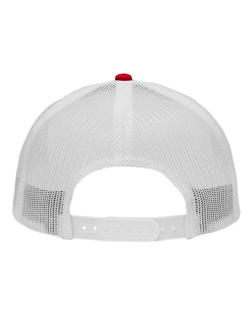 Traditional Lo-Pro Mesh Back Trucker Fit Cap - Chino Red/ White