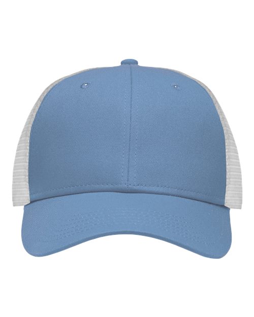 Traditional Lo-Pro Mesh Back Trucker Fit Cap - Chino Sky Blue/ White