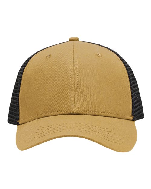 Traditional Lo-Pro Mesh Back Trucker Fit Cap - Chino Vegas Gold/ Black