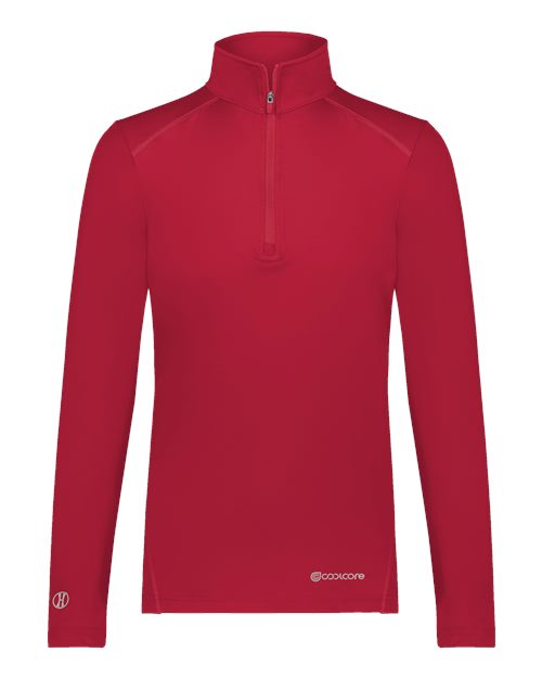 Women's CoolCore® Quarter-Zip Pullover - Scarlet
