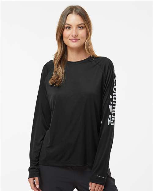 Women's PFG Tidal Tee™ II Long Sleeve - Black/ Cirrus Grey