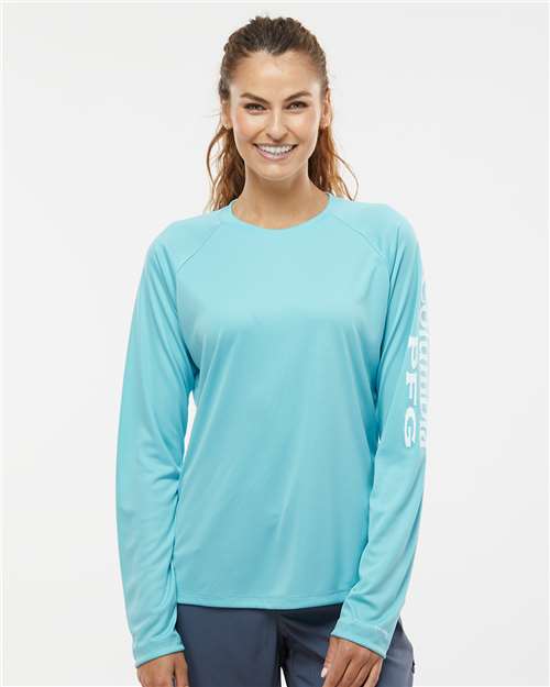 Women's PFG Tidal Tee™ II Long Sleeve - Clear Blue/ White