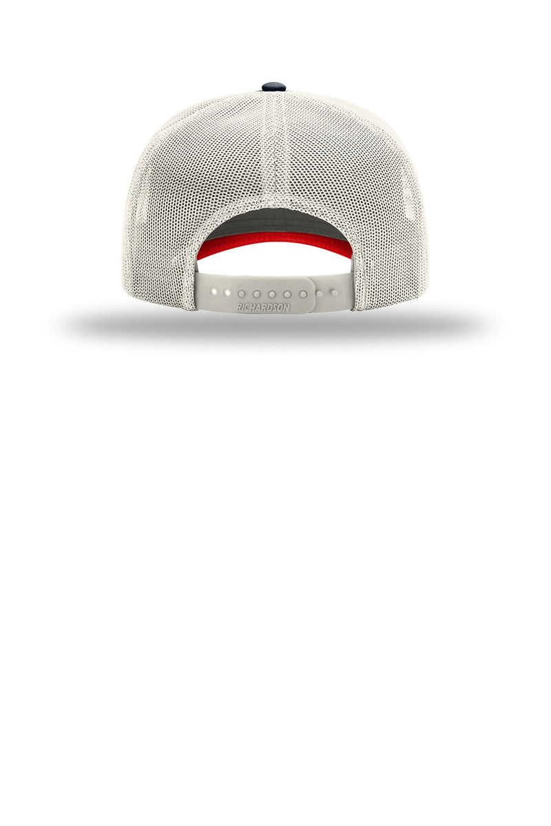 Richardson Five-Panel Champ Trucker - Navy/ Birch/ Red