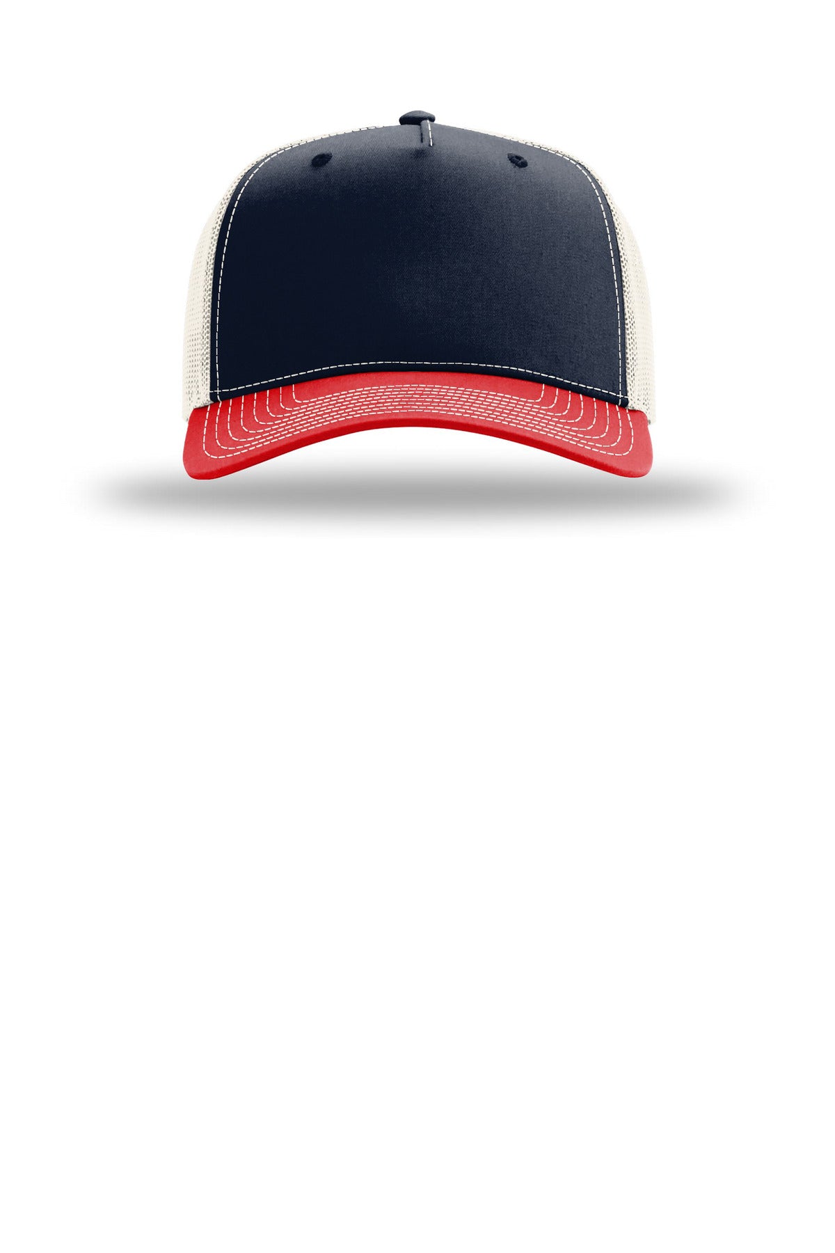 Richardson Five-Panel Champ Trucker - Navy/ Birch/ Red