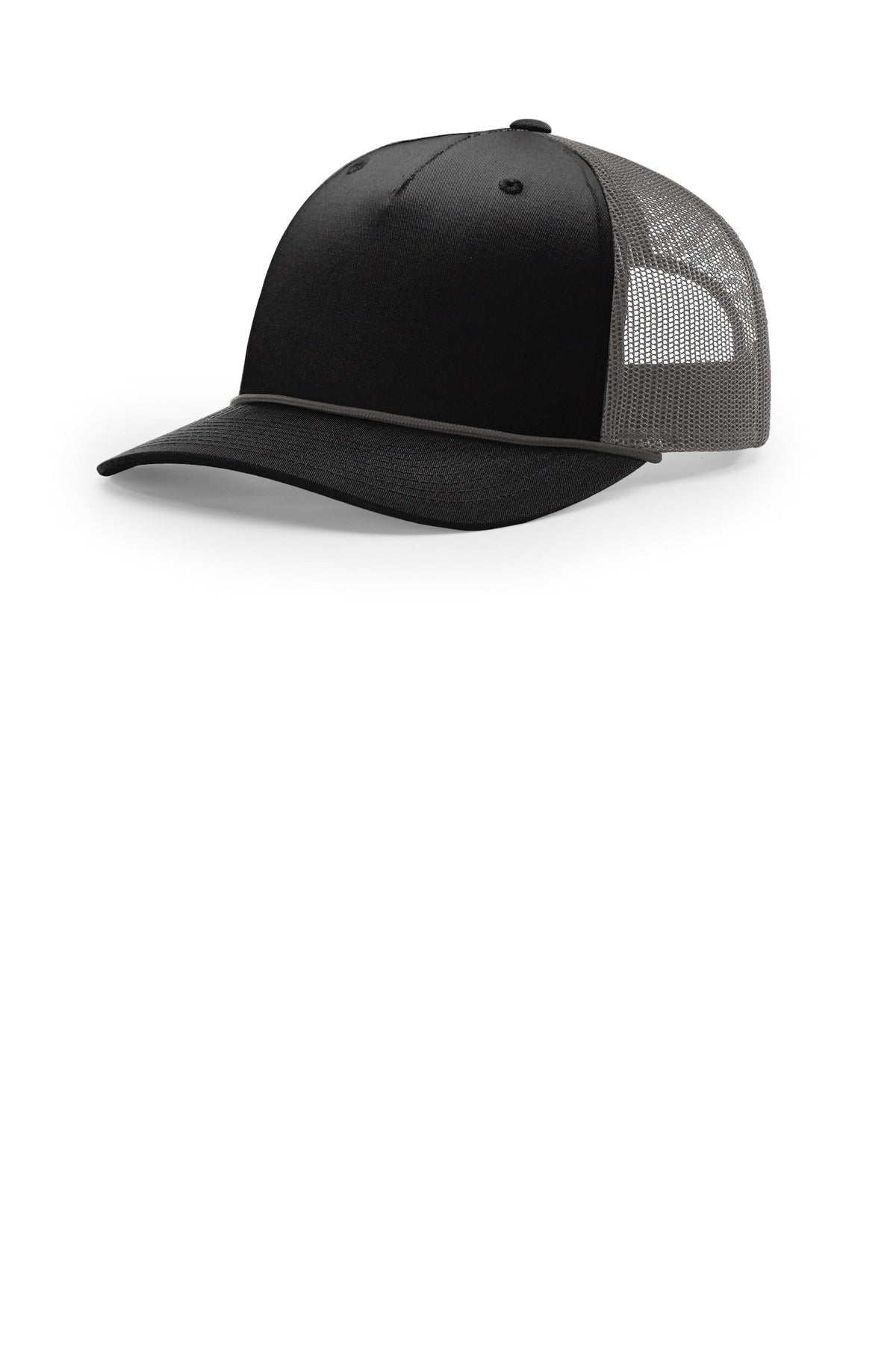 Richardson Five-Panel with Rope - Black/ Charcoal/ Charcoal