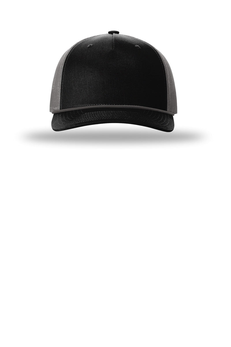 Richardson Five-Panel with Rope - Black/ Charcoal/ Charcoal