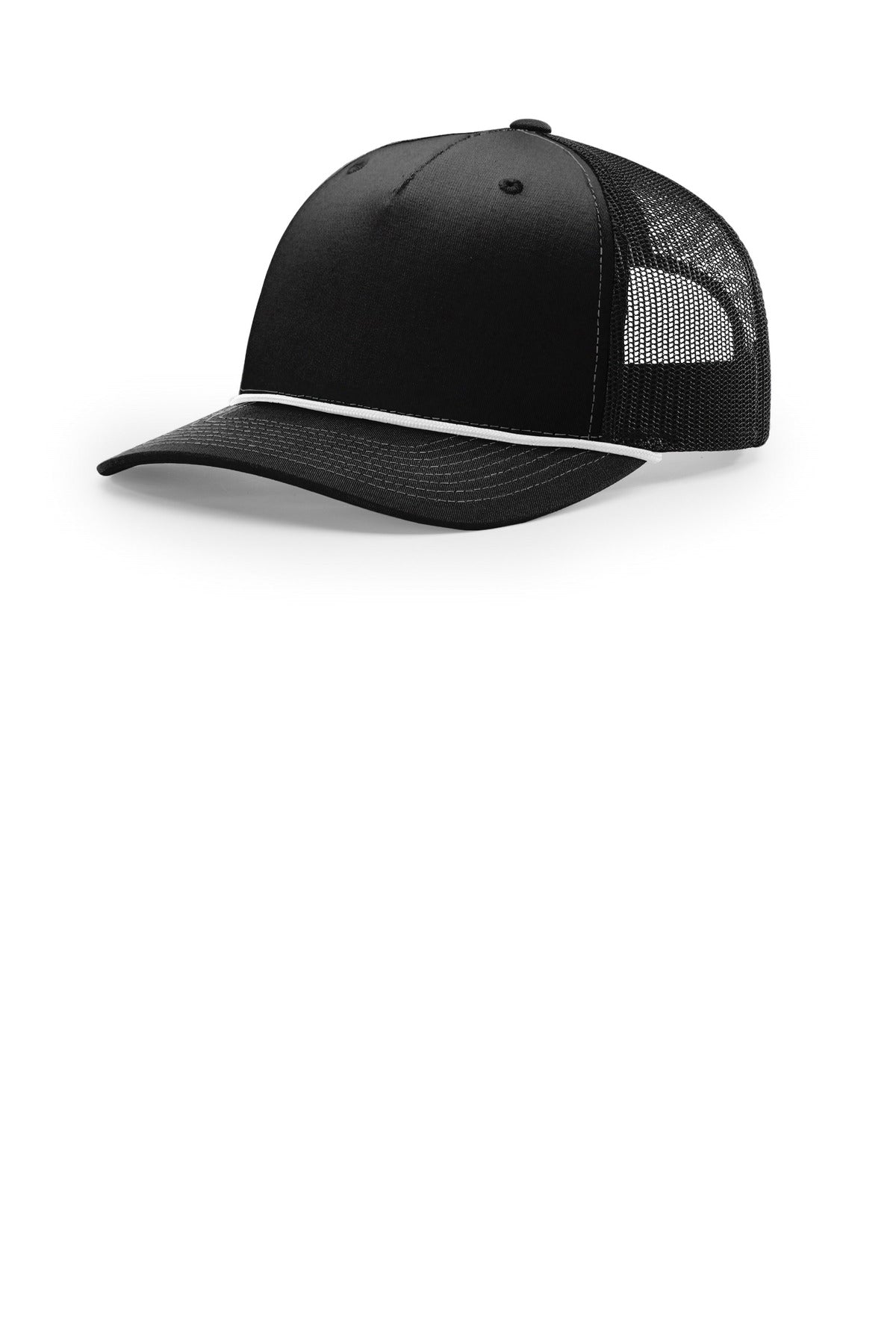 Richardson Five-Panel with Rope - Black/ White