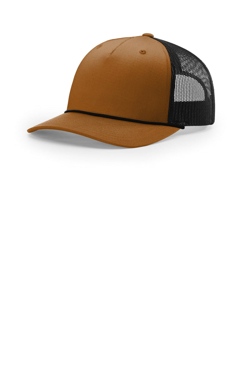 Richardson Five-Panel with Rope - Caramel/ Black/ Black