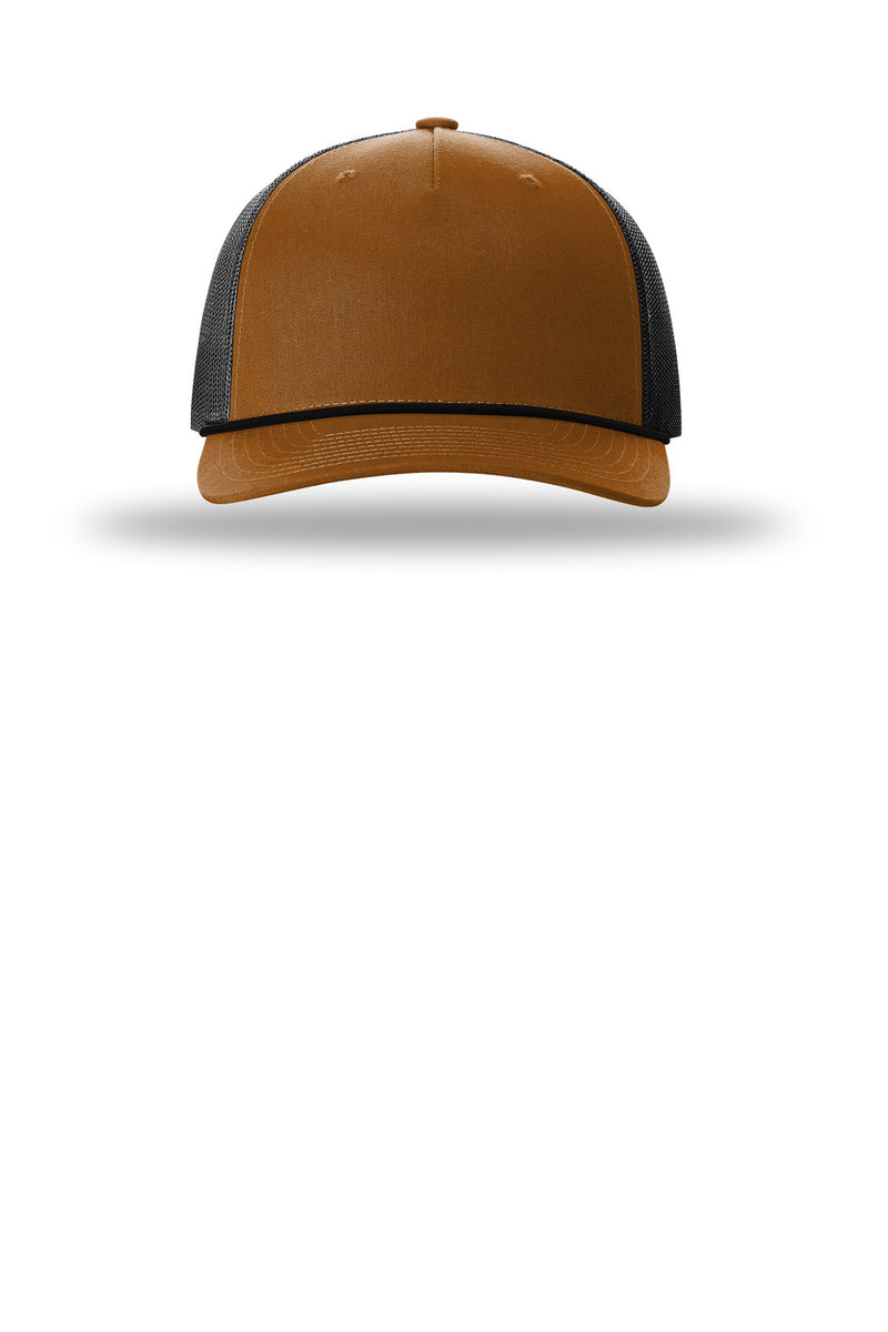 Richardson Five-Panel with Rope - Caramel/ Black/ Black