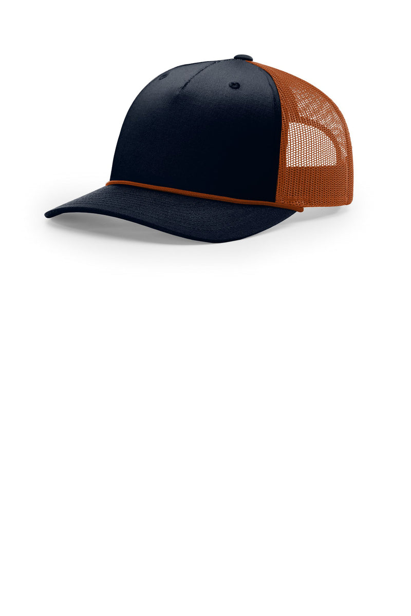 Richardson Five-Panel with Rope - Navy/ Dark Orange/ Dark Orange