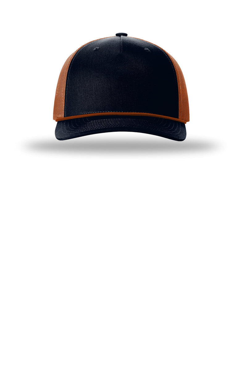 Richardson Five-Panel with Rope - Navy/ Dark Orange/ Dark Orange