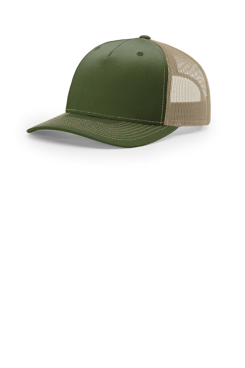 Richardson Five-Panel Trucker - Army Olive/ Tan