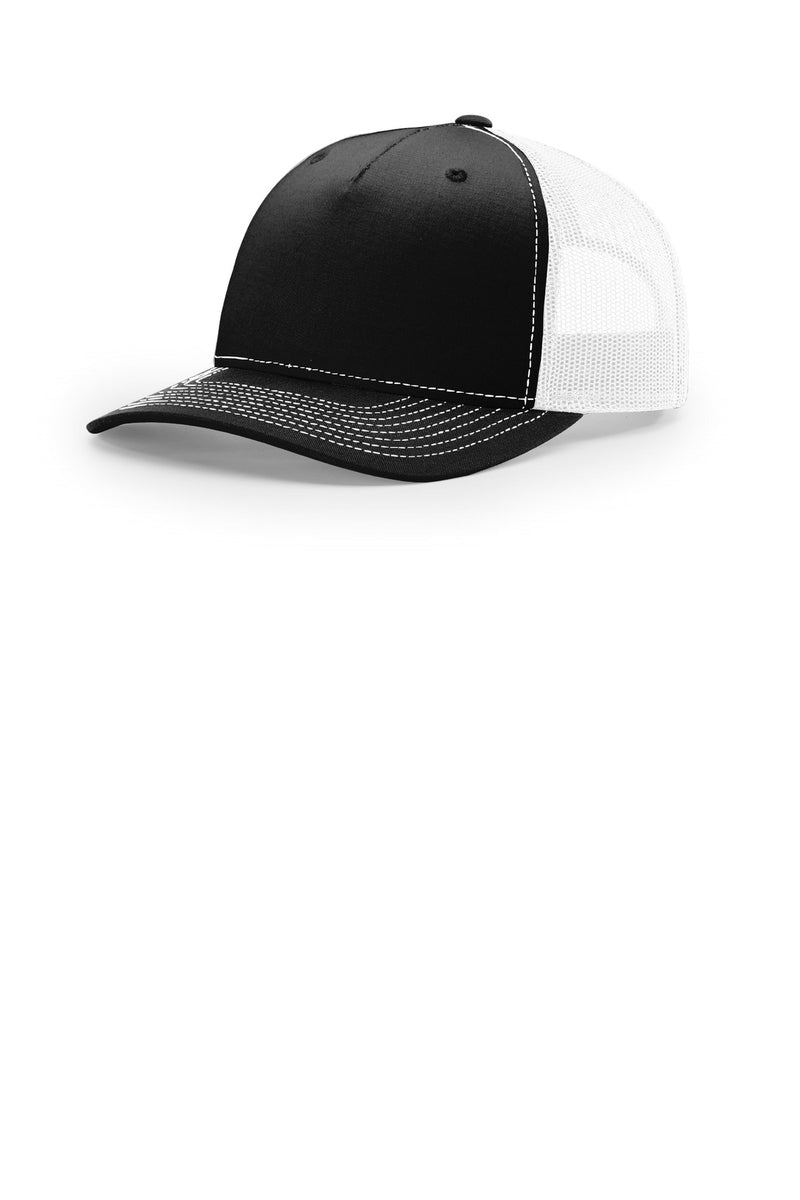 Richardson Five-Panel Trucker - Black/ White