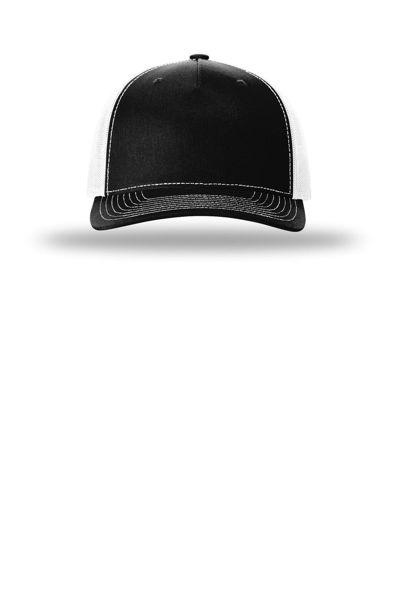 Richardson Five-Panel Trucker - Black/ White