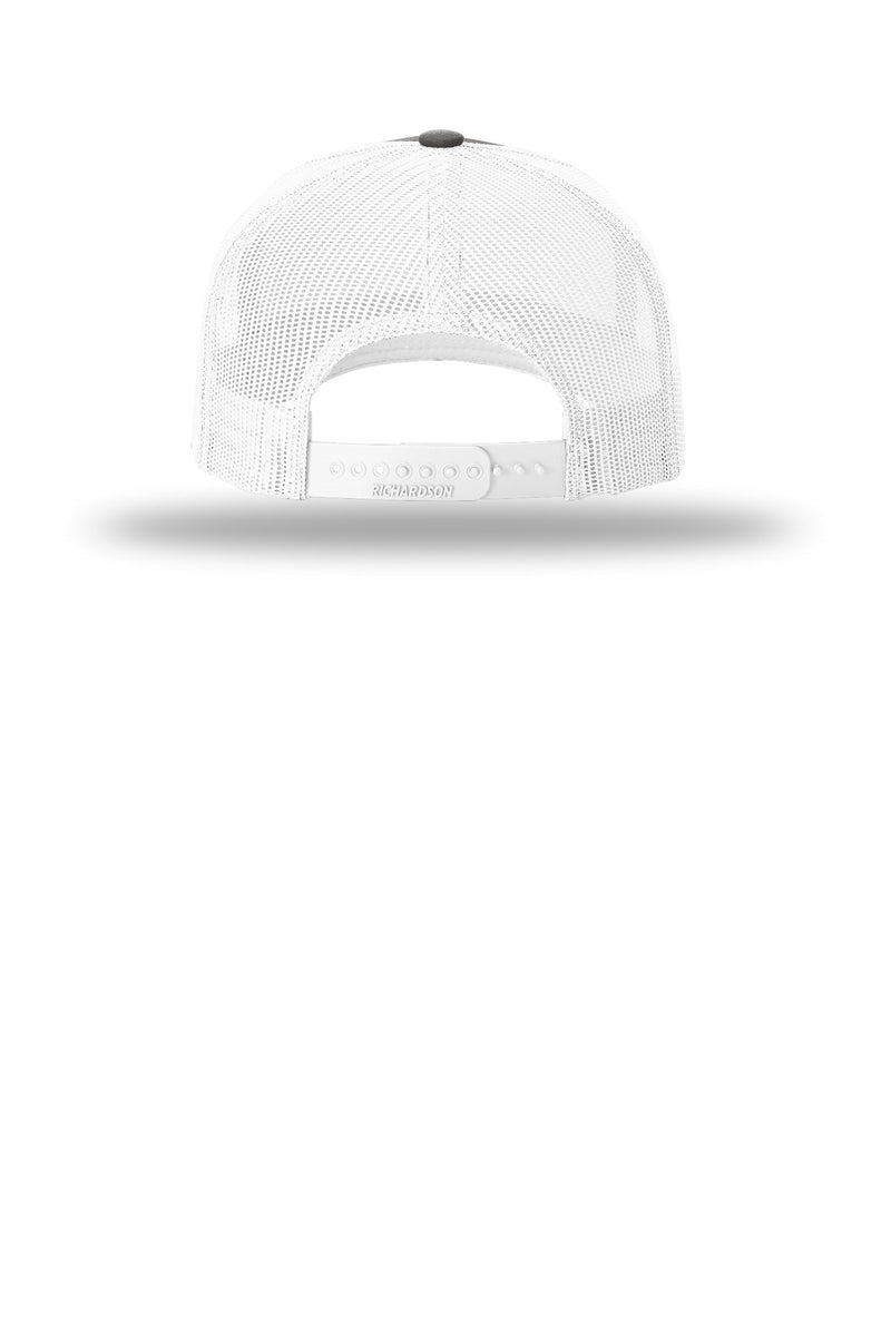 Richardson Five-Panel Trucker - Charcoal/ White