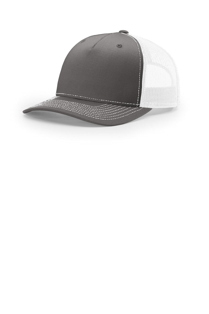 Richardson Five-Panel Trucker - Charcoal/ White