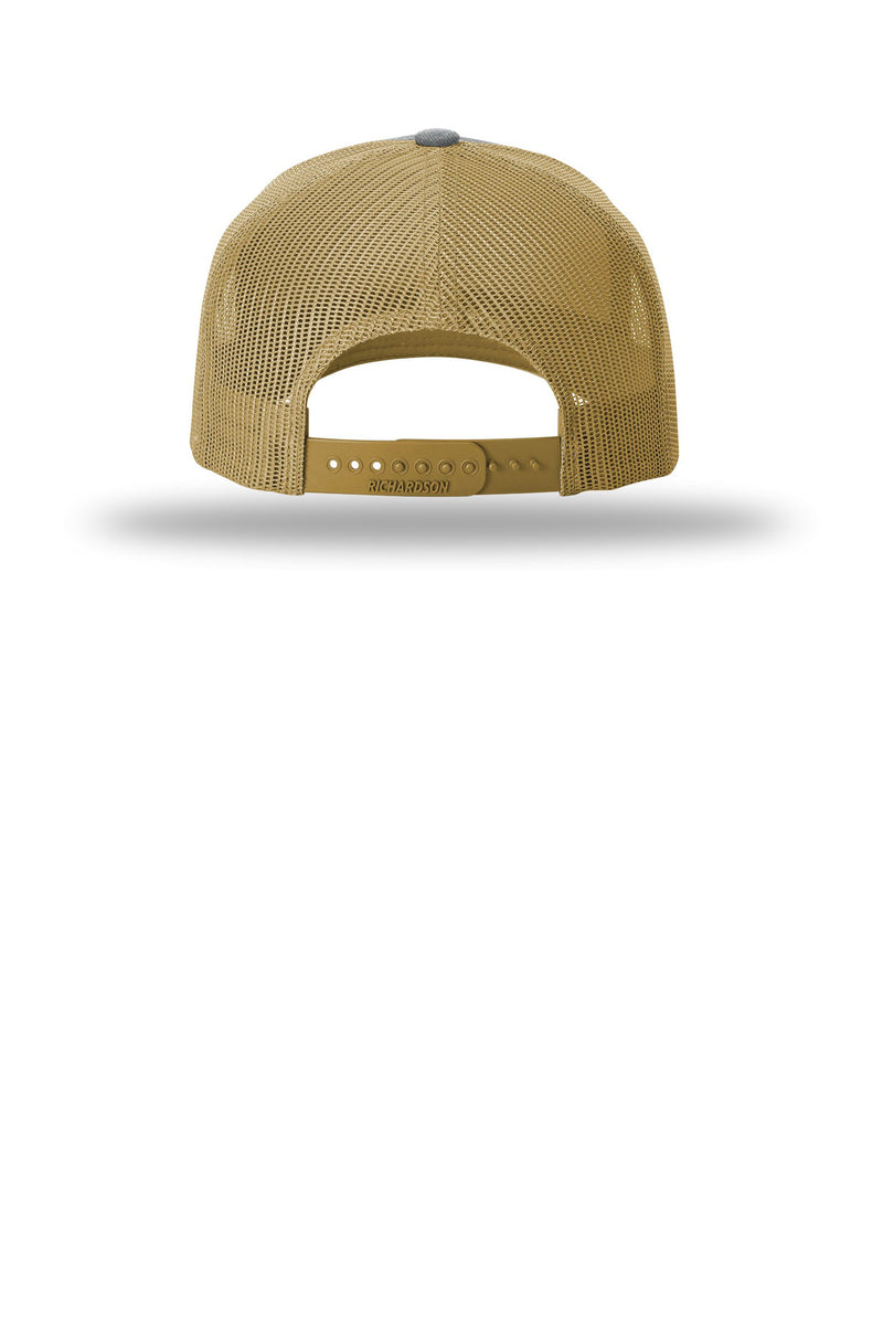 Richardson Five-Panel Trucker - Heather Grey/ Amber Gold