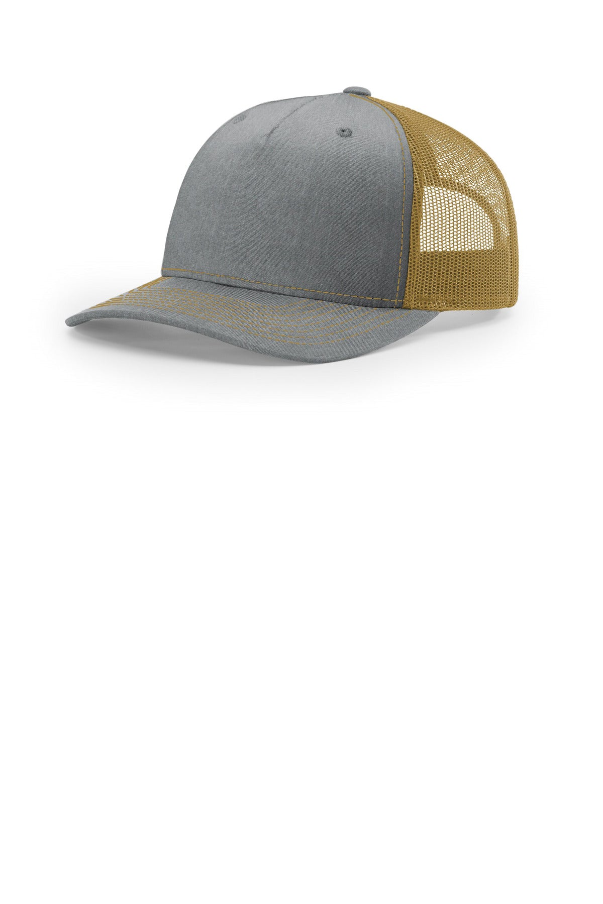 Richardson Five-Panel Trucker - Heather Grey/ Amber Gold