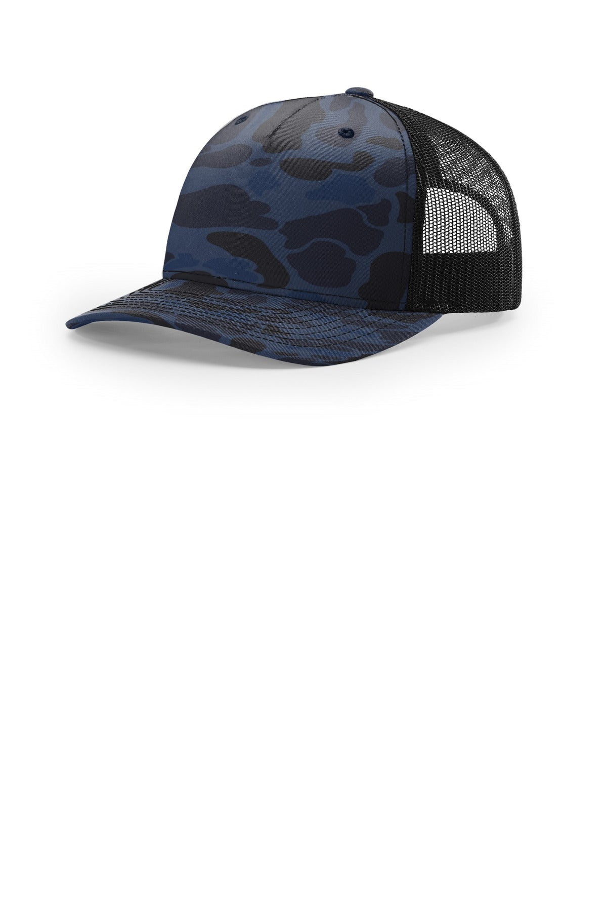 Richardson Printed Five-Panel Trucker - Admiral Duck Camo/ Black