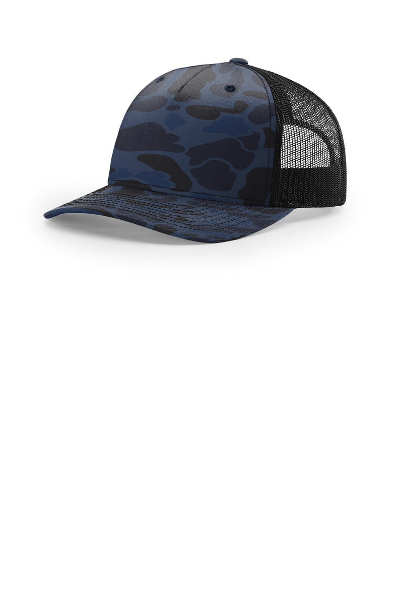 Richardson Printed Five-Panel Trucker - Admiral Duck Camo/ Black